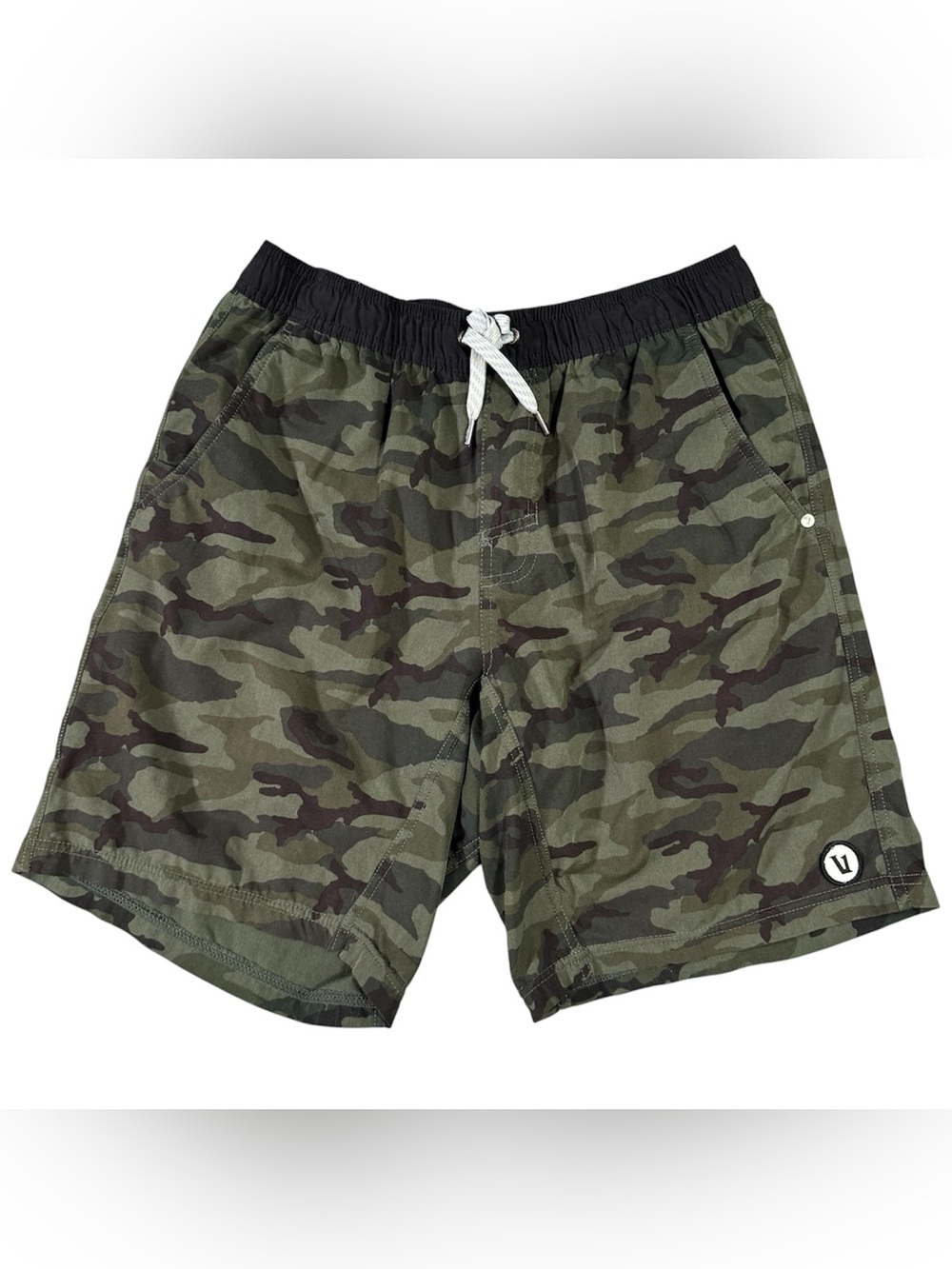 Vuori Kore Shorts Lined 8” Inseam Mens Medium Camo Drawstring Active Workout Gym